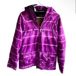 Billabong Womens Winter Jacket Purple Tie Dye Ski
Snowboard Waterproof Hooded